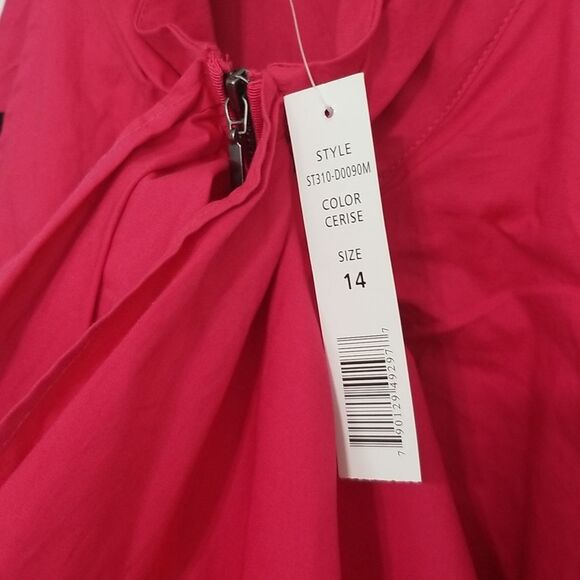 Gorgeous Fuschia Front-Ruffle Zip Dress by Richard Malcom 0028 - Picture 3 of 6